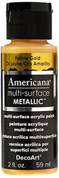 DecoArt Americana Multi-Surface Metallic Paint, 2-Ounce, Yellow Gold