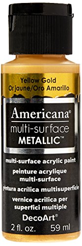 DecoArt Americana Multi-Surface Metallic Paint, 2-Ounce, Yellow Gold