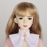 Colcolo 1/3 BJD Doll Cute Birthday Gifts 3D Eyes Makeup 23 Flexible Joints Girl Doll BJD Girl Doll for Kids Children, Pink