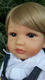 Reborn Baby Dolls Realistic Newborn Full Body Silicone Boy Doll for Girls Boys Birthday Gift (Blonde Hair + Blue Eyes)