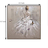 DIY 5D Diamond Painting by Number Kits, Crystal Rhinestone Diamond Embroidery Paintings Pictures Arts Craft for White Girl Home Wall Decor, Full Drill -15.7x15.7 inch