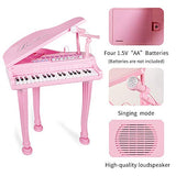 Little Princess Educational 37 Keys Keyboard Kids Toy Piano with Bench and Microphone can Connect MP3 Mobile Phone for Toddlers by Baoli