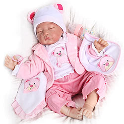 WOOROY Lifelike Reborn Baby Dolls Girl - 22 Inch Sleeping Real Life Baby Dolls Realistic Newborn Baby Dolls Reborn Doll Reborn Babies That Look Real Gift for Kids Age 3+
