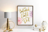 She Believed She Could So She Did | Inspirational Wall Art | 8x10 Inch Gold Foil and Floral Art Print | Inspirational Gift for Girls, Teens & Women | Unframed