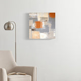 TORASS Canvas Wall Art Print Tan Grey So Orange and Beige Abstract Brown White Artwork for Home Decor 20" x 20"