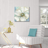 Abstract Flower Canvas Wall Art: Floral Artwork Hand Painted Painting on Canvas for Living Room Bedroom (24'' x 24'' x 1 Panel)