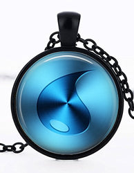 1 Pokemon Water Element Black Bezel Pendant Necklace #2
