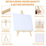 Easel Tabletop Painting Easel with Canvas Sets(4 Packs) Wooden Art Table Easel Stand (16Inch(4 Easels &Canvas))