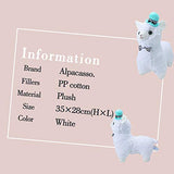 Alpacasso 14" White Plush Alpaca, Stuffed Animals Plush Toy.