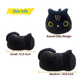 Whlo4U 18.8" Black Cat Plush Pillow, Kawaii Cat Stuffed Animal,Kitty Plush Doll Anime Plush Throw Pillow Home Decor Birthday Xmas Valentine's Gift for Girls Boys Adults