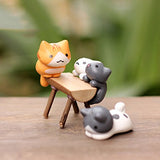 HuntGold 6X DIY Craft Cat for Fairy Garden Ornament Miniature Figurine Dollhouse Decor
