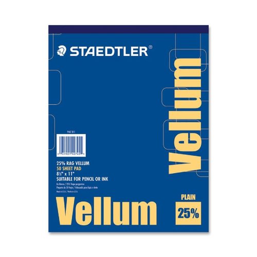 Staedtler Mars Vellum Pad, 16 lb, 50 Sheets, 8-1/2"x11" (STD946T811)