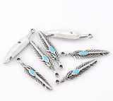 28pcs Dreamcatcher Charms + 95pcs Feather w/ Blue Enamel, Native American Inspired DIY Jewelry Lot