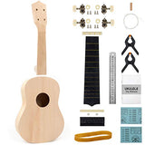Build Your Own Uke Kit DIY Soprano Ukulele For Beginners Kids Bass Wood Soprano Ukelele Kit with Full Accessories