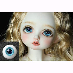HMANE BJD Dolls Eyes, 16mm Lake Blue Iris Glass Eyeball for 1/3 BJD Dolls