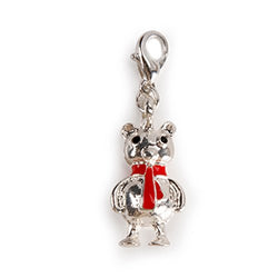 Darice JY080364 Lobster Clasp Charm, Bear with Scarf
