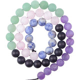 Massive Beads 100PCS 8MM Natural Crystal Beads Matte Mixed Stones Gemstone Round Loose Energy Healing Beads with Free Crystal Stretch Cord for Jewelry Making (Matte Mixed Stones, 8MM)