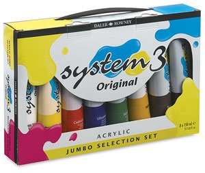 Daler-Rowney System 3 Acrylic Jumbo Set of 8 150ml Tubes