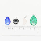 Chenkou Craft Wholesale Lots Mix Random 20pcs Natural Stone Pendants Charms Jade Turquoise Agate