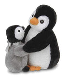 Bearington Wiggles and Wobbles Plush Stuffed Animal Penguin with Baby, 10 inches