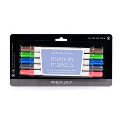 American Crafts Memory Marker 5-Pack, Fine and Medium Point, Color Set 4