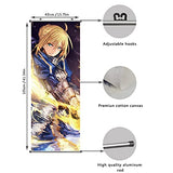 Anime Scroll Poster for Saber - Fabric Prints 100 cm x 40 cm | Premium and Artistic Anime Theme Gift | Japanese Manga Hanging Wall Art Room Decor