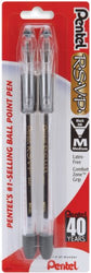 Pentel R.S.V.P. Ballpoint Pen, Medium Line, Black Ink, 2 Pack  (BK91BP2A)