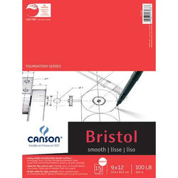 Canson Foundation Series Bristol Paper Pad, Heavyweight Paper for Pen, Smooth Finish, Fold Over,
