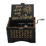 Hand Crank Music Box for Wife, You are My Sunshine Music Box - You are My Sunshine Muisc Box - Wood Laser Engraved Vintage Music Boxes for Christmas/Birthday/Valentines Day (1, Black)