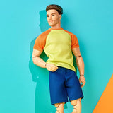 Ken Doll, Barbie Looks, Brown Hair with Beard, Color Block Tee & Blue Shorts, Light Blue Sneakers, Style and Pose, Fashion Collectibles