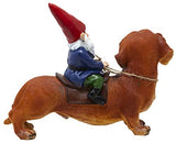 Funny Guy Mugs Gnome and a Dachshund Garden Gnome Statue- Indoor/Outdoor Garden Gnome Sculpture for Patio, Yard or Lawn