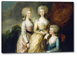 The Three Elder Princesses by Thomas Gainsborough - 7" x 10" Gallery Wrap Giclee Canvas Print - Ready to Hang