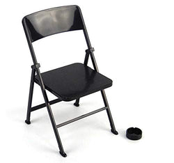 Warmtree 1/6 Scale Black Foldable Chair for 12" Action Figure Accessories Dollhouse Decoration Miniature Furniture