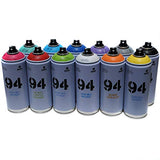 Montana MTN 94 Spray Paint 400ml Popular Colors Set of 12 Graffiti Street Art Mural Aerosol Paint