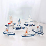 Aovie Miniature Statues Mini Sailboat Craft Dollhouse Decor Garden Fairy Ornament Decoration for Tabletop Ornament, Photo Props, Beach Ocean Theme Party and Room Decoration