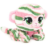 P.Lushes Designer Fashion Pets Olivia Moss Monkey Premium Stuffed Animal Soft Plush, Green and Pink, 6”