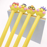 Zhiywoll Yellow Duck Creative Expression Gel Ink Pen Cute Kawaii Black Writing Pens Black Ink Gel Pen Party Gift Gel Ink Pens Funny School Stationery Office Supplies(8PCS)