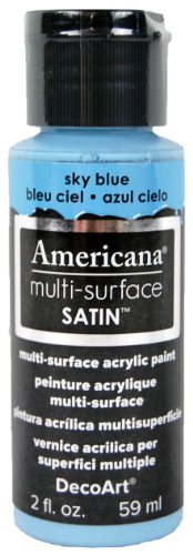 DecoArt Americana Multi-Surface Satin Acrylic Paint, 2-Ounce, Sky Blue