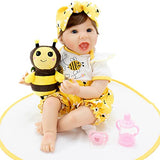 Aori Reborn Baby Dolls 22 inch Real Looking Lifelke Baby Girl Doll in Weighted Body with Honey Bee Gift Set