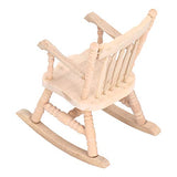 YOUTHINK 1:12 Dollhouse Armchair Chair Miniature Dollhouse Rocking Chair Cute Wood Rocker Furniture Toy Dollhouse Accessories (B)