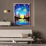DIY 5D Diamond Painting Kits for Adults Kids,Landscape Full Drill Diamond Art Painting by Number Kits,Perfect for Relaxation and Home Wall Decor(Starry Sky Diamond Painting)11.8''x15.7''inch