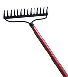 TABOR TOOLS J205 Level Head Rake with Strong Long 54" Fiberglass Handle, 14-Tine