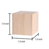 Supla 30pcs 1.5 Inch - Natural Solid Wood Square Blocks Wood Cube Blocks– For Puzzle Making, Crafts, And DIY Projects (30pcs)
