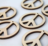 ALL SIZES BULK (12pc to 100pc) Unfinished Wood Wooden Laser Cutout Circle Peace Sign Dangle Earring Jewelry Blanks Charms Shape Crafts Made in Texas