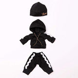 MEESock 3Pcs Fashion Sports Suit BJD Doll Clothes Hoodie + Trousers + Hat for 1/8 SD Doll Party Dress Up (No Doll)