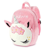 Mloovnemo Kids Unicorn Plush Toddler Travel Preschool Shoulder Backpack for 1-5 Year Old Kindergarten Girls Gift (Pink Unicorn)