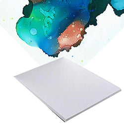 20 Pack 8” x 12’’ Alcohol Ink and Watercolor Paper - Reusable Non-Absorbent Synthetic Paper Polypropylene for Use with Alcohol Inks, Watercolor, Acrylic Painting - Silky Smooth Compare to Yupo