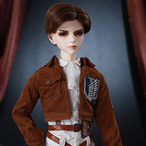SD Boy Doll BJD Doll 1/3 Joint Humanoid Doll 27 Inches Attack on Titan Fashion Handmade Doll with Hair Makeup Gift Collection Christmas Decoration
