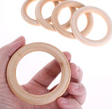 Penta Angel 10Pcs 70mm/2.75" Natural Unfinished Large Wooden Rings Circle Wood Pendant Connectors