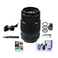 Fujifilm XF 80mm (122mm) F/2.8 R LM OIS WR Macro Lens, Black - Bundle with 62mm Filter kit, Flex Lens Shade, Capleash, Lens Cleaner, Cleaning Kit, Pc Software Package